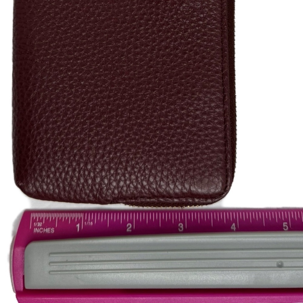 Coach Burgundy Oxblood Grain Leather Wristlet Wallet - Picture 12 of 12